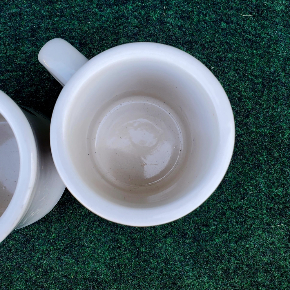 (2) VTG Minnesconsin Coffee Cup Mug Diner Heavy White/Black 12oz USA - Picture 7 of 11